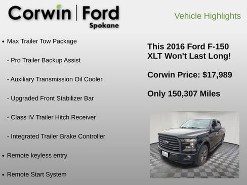 Used 2016 Ford F150 XLT w/ Equipment Group 302A Luxury image 6