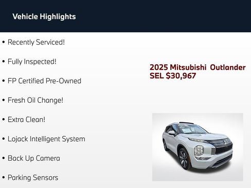 Used 2025 Mitsubishi Outlander SEL FWD image 2