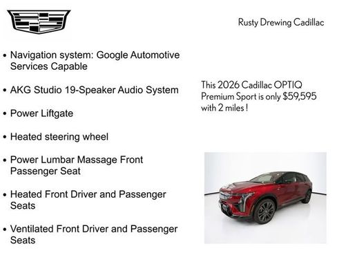 New 2026 Cadillac Optiq Sport 2 w/ LPO, Floor Liner Package image 4