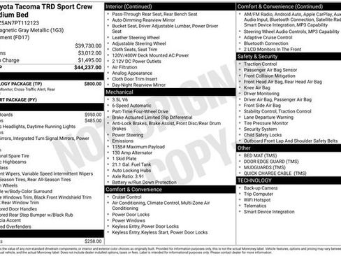 Used 2023 Toyota Tacoma TRD Sport w/ Technology Package AWD/4WD image 6