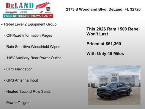 New 2026 RAM 1500 Rebel w/ Rebel Level 2 Equipment Group image 13