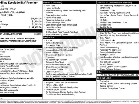 Certified 2024 Cadillac Escalade ESV Premium Luxury w/ LPO, Floor Liner Package AWD/4WD image 38