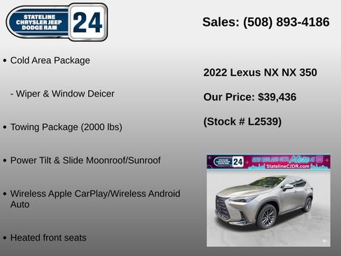 Used 2022 Lexus NX 350 AWD w/ Cold Area Package image 5