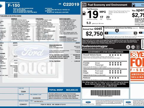Used 2015 Ford F150 Platinum w/ Equipment Group 701A Luxury AWD/4WD image 9
