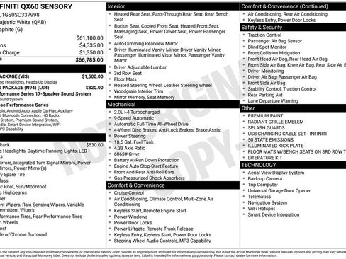 Used 2025 INFINITI QX60 Sensory w/ Vision Package AWD/4WD image 40