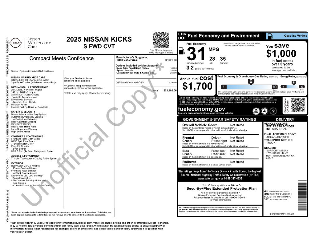 Used 2025 Nissan Kicks S FWD image 2