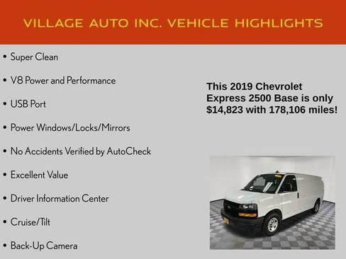 Used 2019 Chevrolet Express 2500 w/ Driver Convenience Package RWD image 7