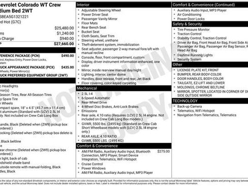 Used 2016 Chevrolet Colorado W/T w/ WT Convenience Package image 3