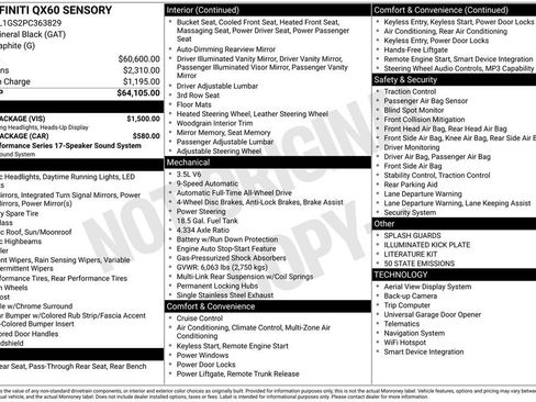 Used 2023 INFINITI QX60 Sensory w/ Vision Package AWD/4WD image 6