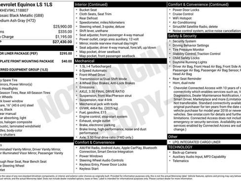 Used 2019 Chevrolet Equinox LS w/ LPO, Floor Liner Package FWD image 32