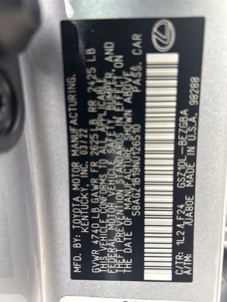 Used 2022 Lexus ES 350 F Sport w/ Accessory Package 2 FWD image 51