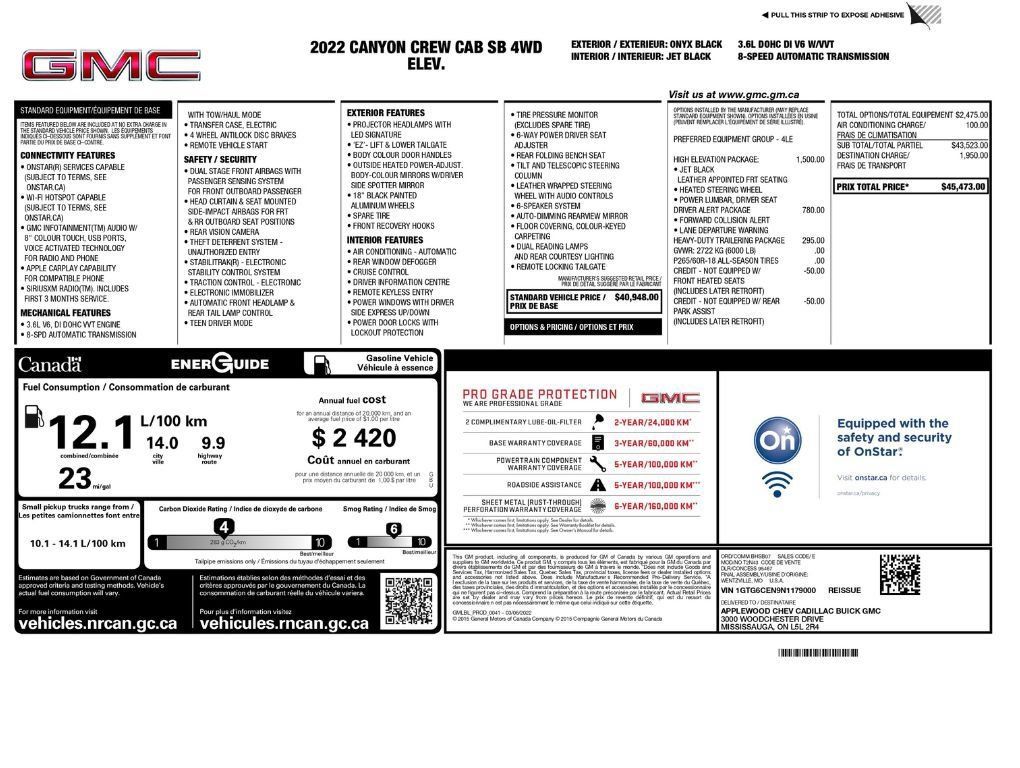 Used 2022 GMC Canyon Elevation w/ Elevation Premium Package AWD/4WD image 2