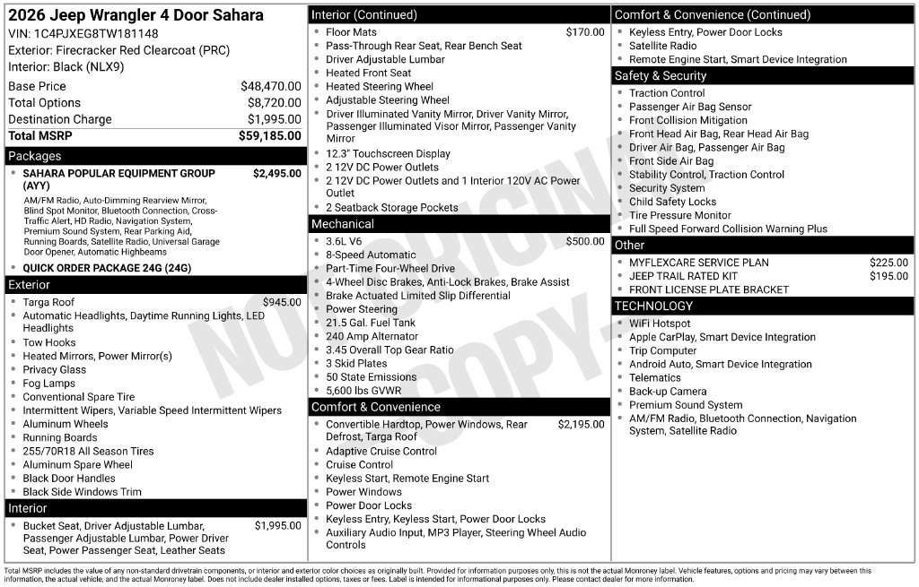 New 2026 Jeep Wrangler Unlimited Sahara AWD/4WD image 6