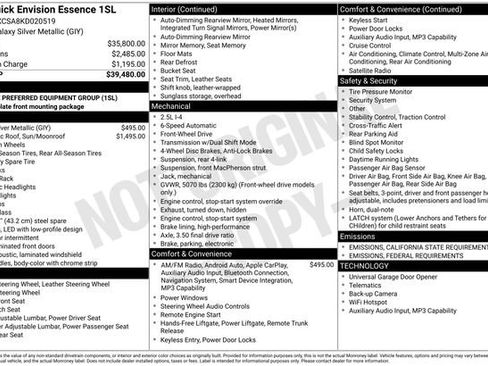 Used 2019 Buick Envision Essence image 15