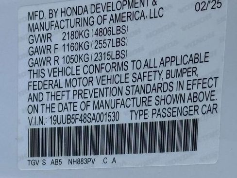 Certified 2025 Acura TLX w/ Technology Package image 30