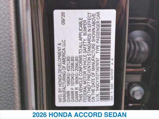 New 2026 Honda Accord LX image 26