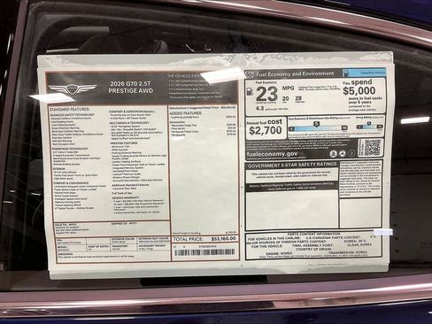 New 2026 Genesis G70 2.5T Prestige AWD/4WD image 14