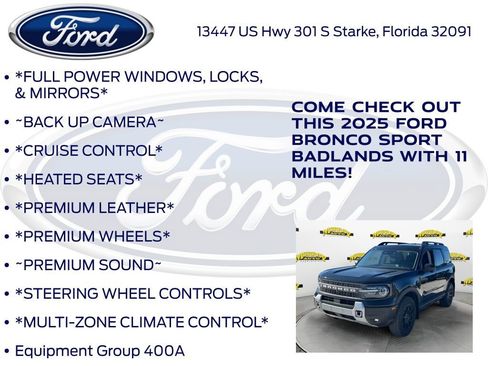 New 2025 Ford Bronco Sport Badlands w/ Badlands Tech Package image 10