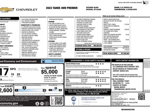 Used 2023 Chevrolet Tahoe Premier AWD/4WD image 4
