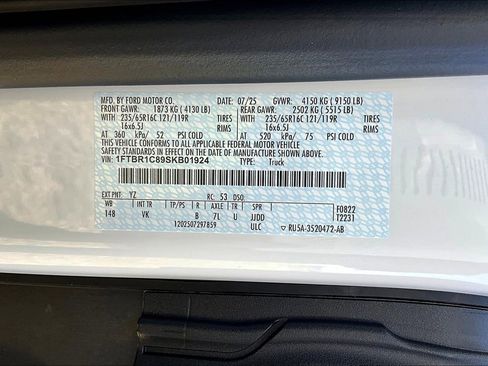 New 2025 Ford Transit 250 148 Medium Roof w/ Load Area Protection Package image 8