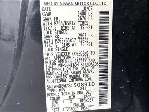 Used 2008 Nissan Xterra SE w/ Supplemental Air Bag Pkg image 18