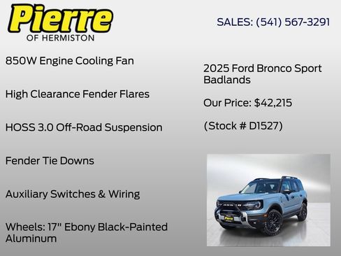 New 2025 Ford Bronco Sport Badlands w/ Sasquatch Badlands Package AWD/4WD image 24