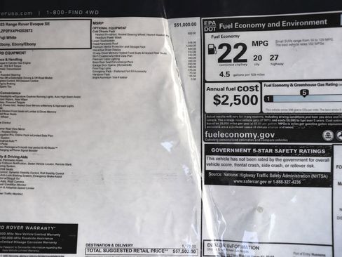 Used 2023 Land Rover Range Rover Evoque SE image 85