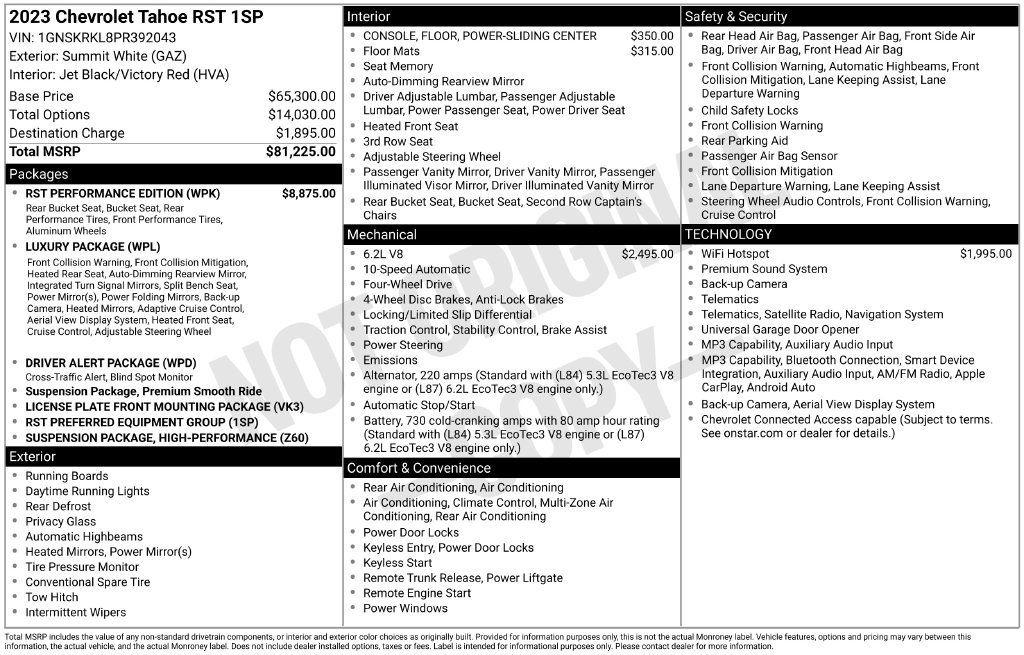 Used 2023 Chevrolet Tahoe RST w/ RST Performance Edition AWD/4WD image 3