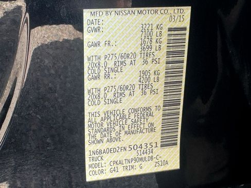 Used 2015 Nissan Titan SV w/ SV Value Truck Package image 25