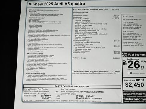 New 2025 Audi A5 2.0T Premium Plus image 41