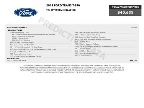 Used 2019 Ford Transit 250 148 Medium Roof w/ Exterior Upgrade Package RWD image 3