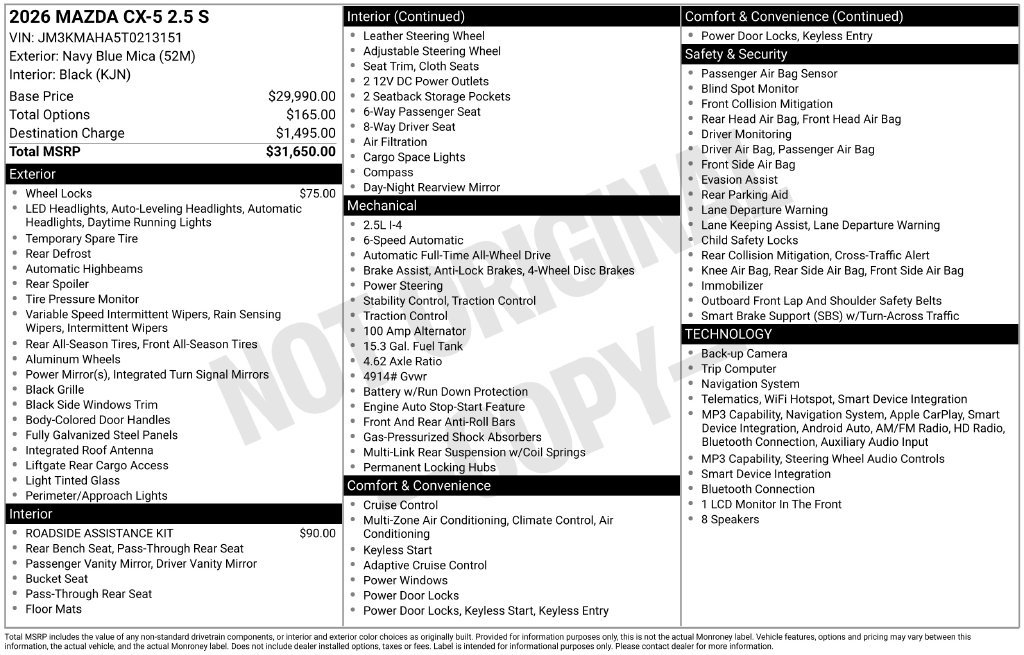 New 2026 MAZDA CX-5 AWD 2.5 S image 33