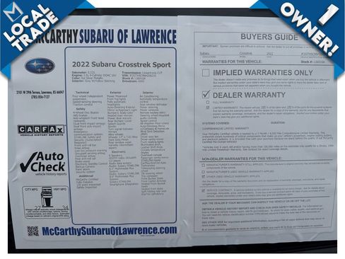Certified 2022 Subaru Crosstrek 2.5i Sport w/ Moonroof Package AWD/4WD image 12