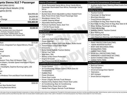 Used 2024 Toyota Sienna XLE w/ XLE Plus Package AWD/4WD image 10