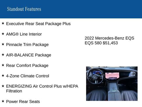 Certified 2022 Mercedes-Benz EQS 580 4MATIC Sedan w/ Pinnacle Trim Package image 8