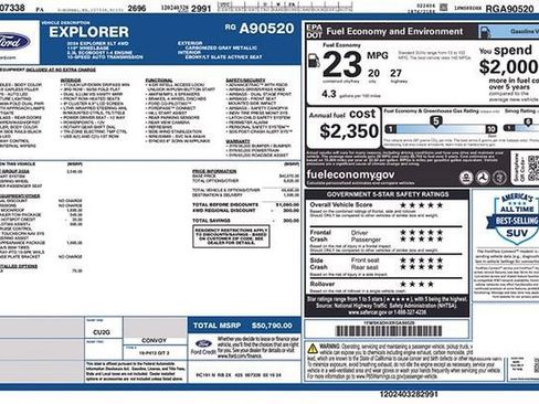 Certified 2024 Ford Explorer XLT w/ Equipment Group 202A AWD/4WD image 37