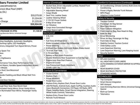 Used 2023 Subaru Forester Limited w/ Popular Package #3 AWD/4WD image 6