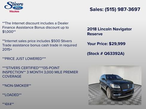 Used 2018 Lincoln Navigator Reserve w/ Technology Package image 7