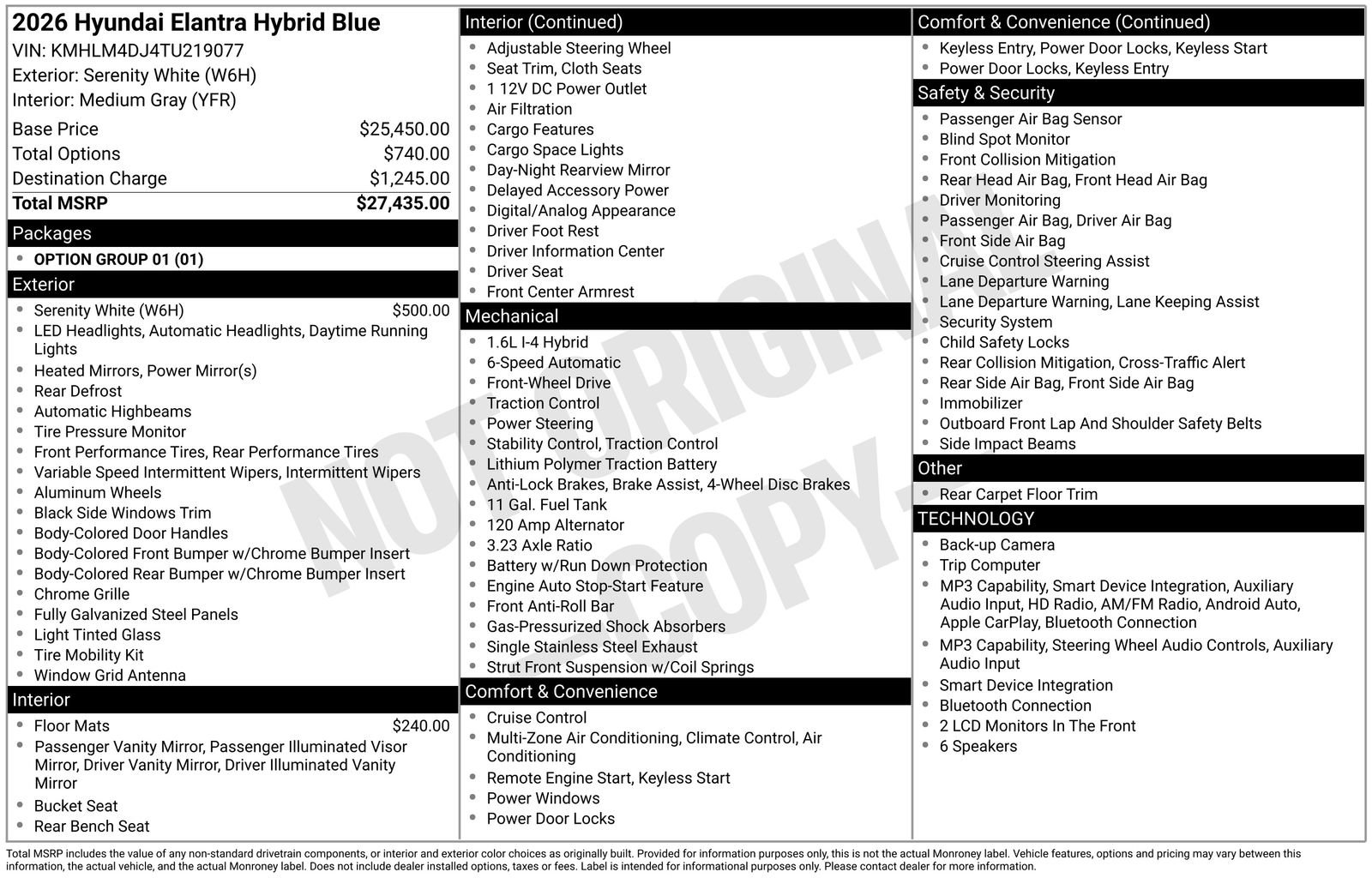 New 2026 Hyundai Elantra Hybrid FWD image 20