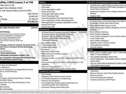 Used 2024 Cadillac Lyriq Luxury w/ LPO, Floor Liner Package image 34