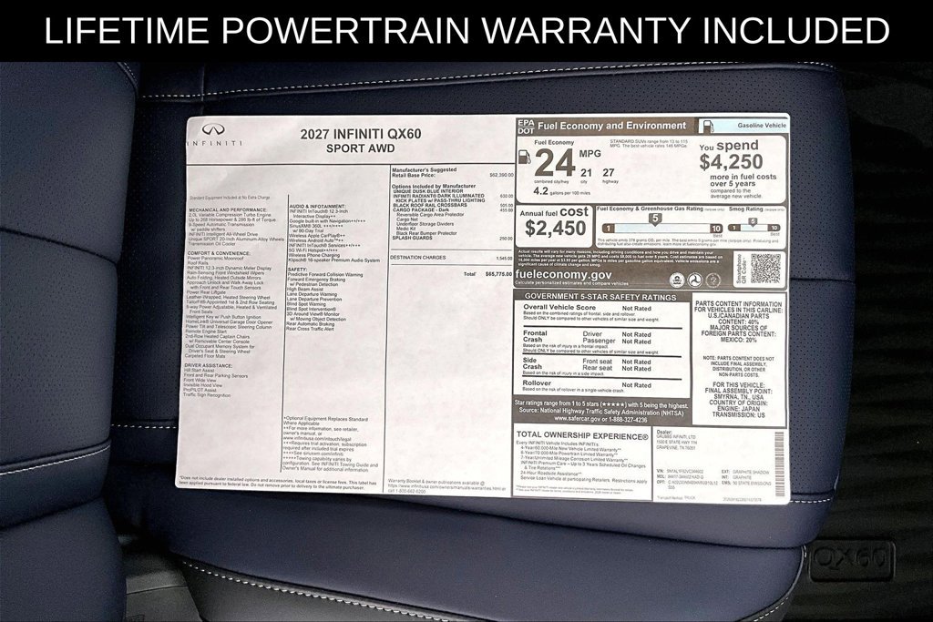 New 2027 INFINITI QX60 Sport w/ Dark Cargo Package AWD/4WD image 36