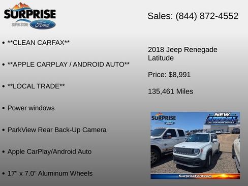 Used 2018 Jeep Renegade Latitude FWD image 6