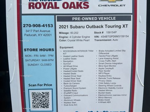 Used 2021 Subaru Outback Touring XT AWD/4WD image 31