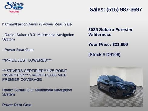 Used 2025 Subaru Forester Wilderness AWD/4WD image 8