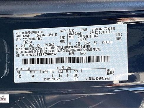 New 2025 Ford F150 Tremor w/ Equipment Group 402A High AWD/4WD image 13