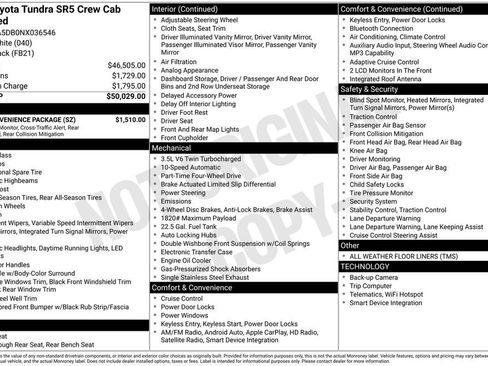 Used 2022 Toyota Tundra SR5 w/ SR5 Convenience Package AWD/4WD image 28