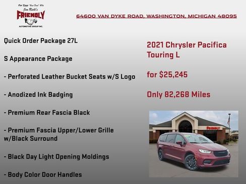 Used 2021 Chrysler Pacifica Touring-L w/ S Appearance Package AWD/4WD image 5
