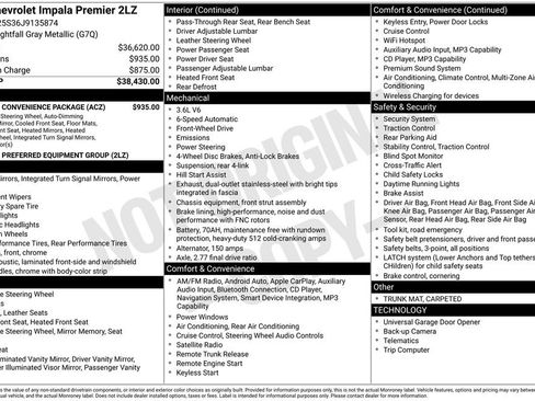 Used 2018 Chevrolet Impala Premier w/ Premier Convenience Package image 10