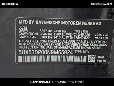 Certified 2022 BMW X3 xDrive30i w/ M Sport Package 2 image 15