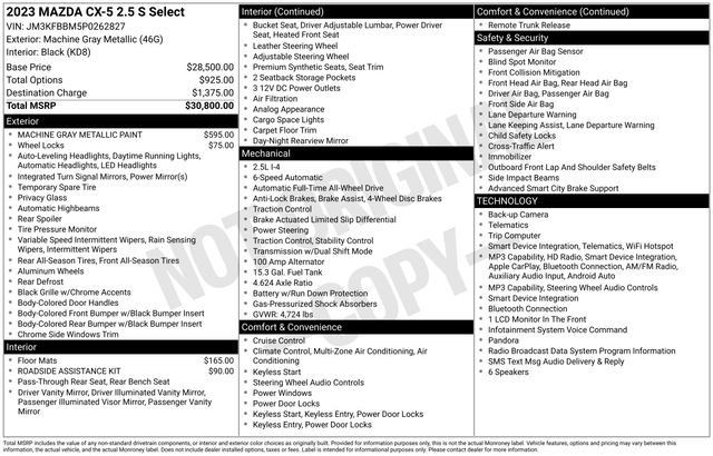 Certified 2023 MAZDA CX-5 AWD 2.5 S w/ Select Package image 6